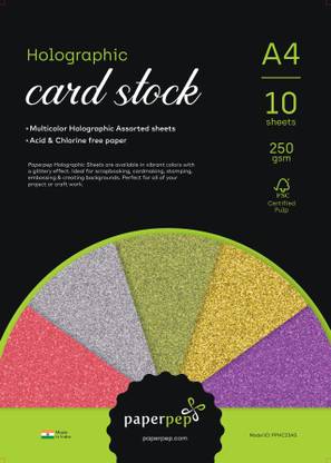 Paper Pep Holographic Card Sheets 250GSM Regular 30 cm Acrylic Sheet