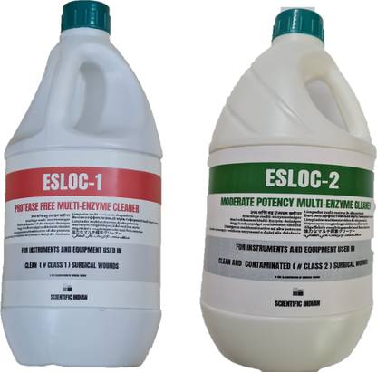 scientific indian Value Combo (1L) of Two types Multi Enzyme Cleaners.(Protease free and Moderate Potency Multi-Enzyme Cleaner for Instruments and Equipment Cleaning.