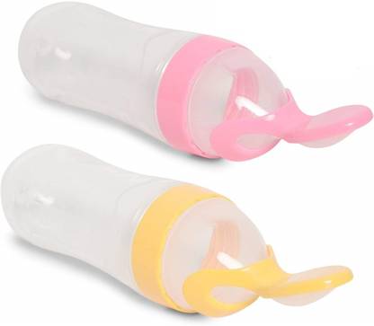 WAHHSON 90ML Newborn Baby Feeding Bottle Toddler Safe Silicone Squeeze Feeding Spoon Milk Cereal Bottle Baby Training Feeder - 90 ml