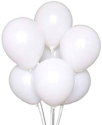 Wonder Solid Party Decoration Balloons for White theme Birthday Party AIR or HELIUM - Set of 25 Balloon