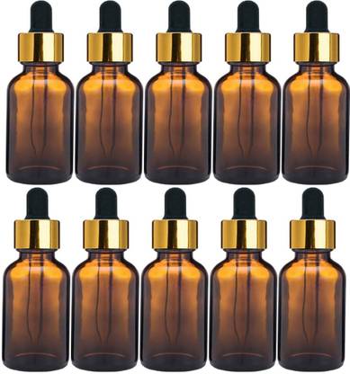 FUTURA MARKET Amber Glass Bottle Dropper for Essential Oil, DIY Beauty care with LeakProof 10 ml Bottle