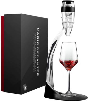 Iktu Wine Air Aerator, IKTU Red Wine Pourer and Decanter Stand Set for Smoother Flavours of Wine Instantly, Includes Tower, Base, Arm Support, Filter and Gift Box, Gift for Wine Lover Decanter