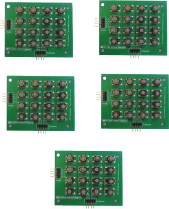 ScienceLab Technosolutions Set of 05 - [ Hex matrix keypad 4x4 for ArduinoUNO and other microcontrollers ] Educational Electronic Hobby Kit