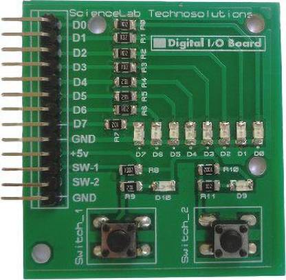 ScienceLab Technosolutions 8 Channel digital output LED and 2 channel digital Input switch module Electronic Components Electronic Hobby Kit