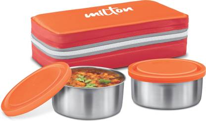 MILTON Executive Micro Safe | Microwave Safe | Steel Cutlery | Insulated Bag 2 Containers Lunch Box  (280 ml)