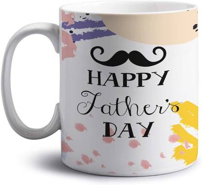 Crazy Corner Happy Father's Day in Light Pink Printed Father's Day Coffee | Coffee | Dad Birthday Gift |Father's Day Gift for Dad/Father/Daddy |Father's Day Gift for Dad From Daughter/Son Ceramic Coffee Mug