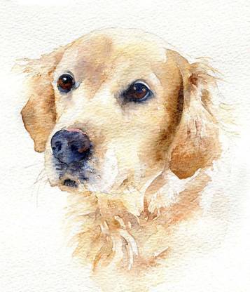 ALIVE dog painting Digital Reprint 18 inch x 12 inch Painting