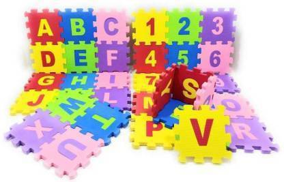 TITIRANGI Non Toxic Alphabet Puzzle Mat | THICKEST ABC + Numbers 0 to 9 Flooring Mat | Eva Foam | Kids Learn & Play with Interlocking Puzzle Pieces | Bonus Fun Learning (36 Pieces)
