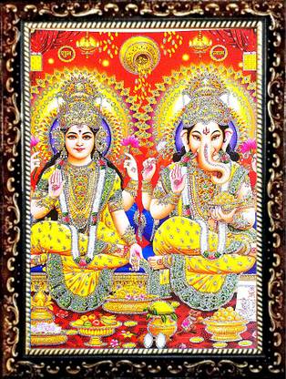 SUNINOW LAXMI GANESH SARASWATI PHOTO FRAME Religious Frame