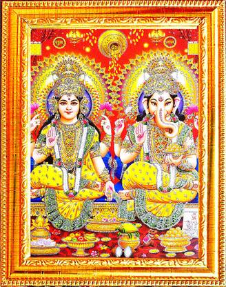 SUNINOW Laxmi Ganesh photo frame | Hindu Deity Religious Frame