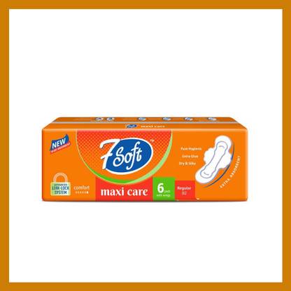 Astha Enterprise 7 Soft Maxi Care Dry with Wings L Sanitary Pad ( 6 Pads ) Sanitary Pad (Pack of 2 ) Sanitary Pad Sanitary Pad
