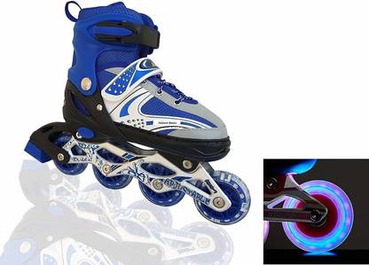 HRK Aluminium Body, in-LINE Skates, BLUE Colour, Large Size (Adjustable from 6-12 Year ) In-line Skates - Size NA UK