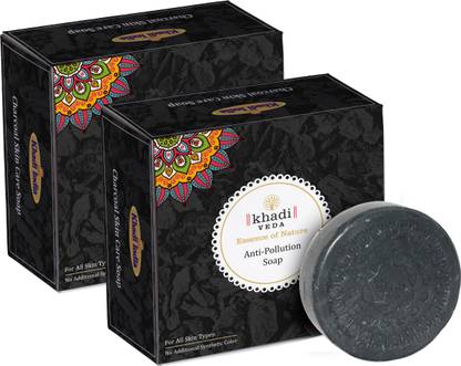 khadi veda Active Charcoal Skin Care - Anti Pollution soap deeply cleansing for All Skin Types
