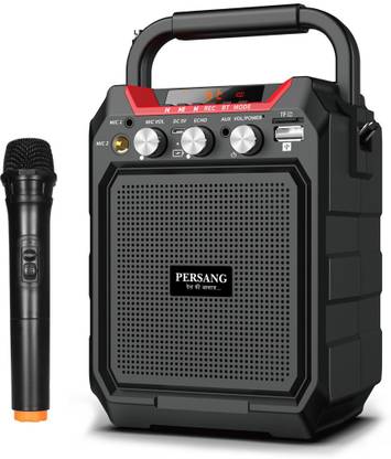 Persang Portable Bluetooth Party Speaker with Karaoke VHF Wireless Mic | in-Built FM,USB/TF Input, AUX | Perfect for Parties, DJ, Functions | Up to 2 to 3 Hours Playtime 7 W Bluetooth Soundbar