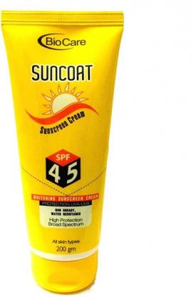 BIOCARE Suncoat Sunscreen Cream SPF45 - 200gm - SPF SPF45