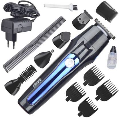 DSP New 9in 1 Professional Electric Trimmer Rechargeble Shaver Corded & Cordlesss Hair Clipper Waterproof Hair Cutter Powerful Trimmer nose ear sideburn cutter safe care machine For Men woman Runtime: 45 min Trimmer Grooming Kit 45 min  Runtime 4 Length Settings