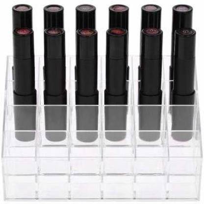 PRISO Acrylic Lipstick Lip Gloss Nail Polish Display Stand Storage Rack Holder Cosmetic Organizer, (Transparent) Lipstick Vanity Box
