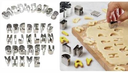 Bakewareind 36pc Alphabet Number Cutter Steel Set For Cakes , Cookies Cookie Cutter