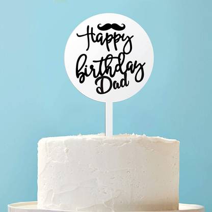 svm craft Happy Birthday Cake Topper for Dad Birthday Cake Topper