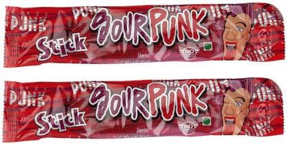 Sour Punk Strawberry Flavour Candy, 2 x 40 g Pack of 2 Strawberry Sour Candy