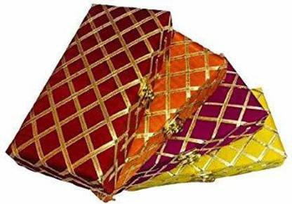 Wrap Shap Cross Gota Cash Box,Shagun Box,Gift Box,Jewellery Box,Envelope Mixed Colour(6) Envelopes