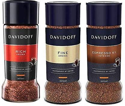 Davidoff Rich Aroma + Fine Aroma + Espresso 57 Instant Coffee, 3x100 g Jar Instant Coffee