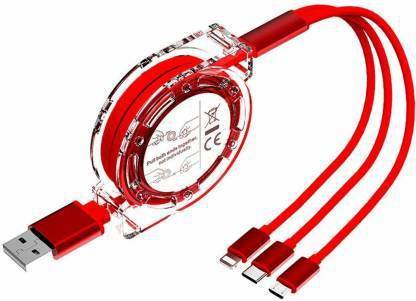BSVR Micro USB Cable 1.2 m Rotating 3 IN 1 Data Cable 066 Nylon Braided 3.0A 360 Degree Best Value Of Money