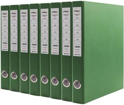 bindex Cardboard Office 2D Ring Box File, Folder Cover, Folder for Certificate, Document, Box Binder Office File (Green-Style) Pack of 8 | Portfolio | Folder Cover | Index | Envelope File