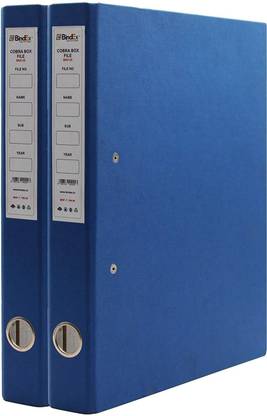 bindex Cardboard Office 2D Ring Box File, Folder Cover, Folder for Certificate, Document, Box Binder Office File (Blue-Style) Pack of 2 | Portfolio | Folder Cover | Index | Envelope File
