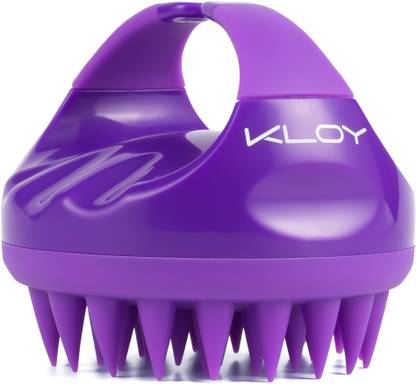 KLOY Hair Scalp Massager Exfoliator Shampoo Brush with Soft Silicone Bristles Anti Dandruff- Purple