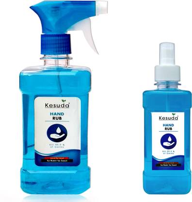KESUDA 500ml advanced alcohol base hand sanitizer spraywith 250ml mist spray(500ml+250ml) Hand Rub Bottle