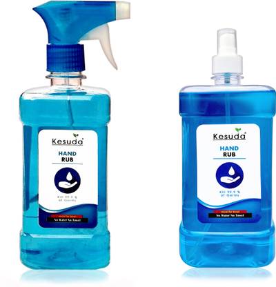 KESUDA 1 liter advanced alcohol based hand sanitizer spray with 1 liter mist spray(1L+1L) Hand Rub Bottle