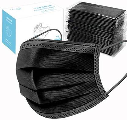 sk international BLACK.MASK,ASURED.1 Surgical Mask With Melt Blown Fabric Layer