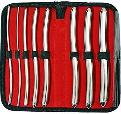 GOLDFINCH Hegar Dilator Set Of 8 Pieces Stainless Steel- NON MAGNETIC & HEAVY FULL GUAGE Vaginal Dilator