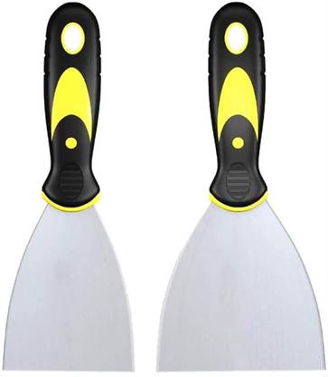 GSK Cut Putty Tool Set with Soft Rubber Handle for Drywall, Putty, Decals, Wallpaper, Baking, Patching and Painting (3inch, 4inch Wide) Hand Tool Kit
