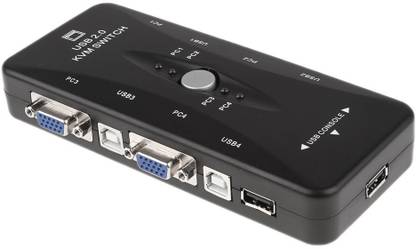 Mak World 4 Port USB 2.0 KVM VGA Switch Box Adapter for PC Keyboard Mouse Monitor Media Streaming Device