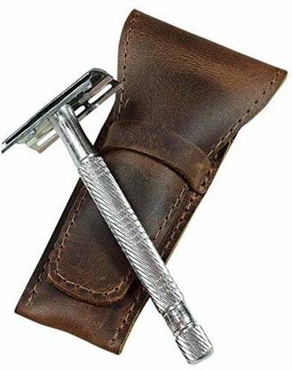 TUZECH Leather Safety Razor Case, Men
