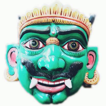 krishna traders Devil wooden mask Decorative Showpiece  -  40 cm