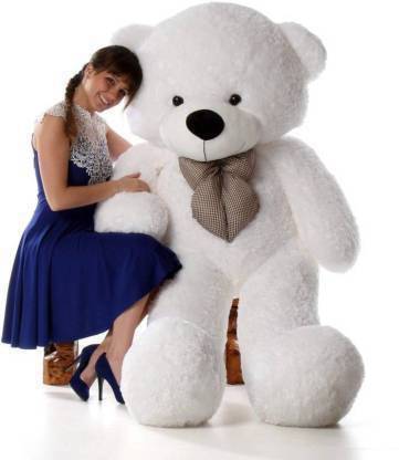MentalLook Stuffed Spongy Soft Cute Teddy Bear (White Color) (4 Feet)- 120.5 cm  - 120.5 cm
