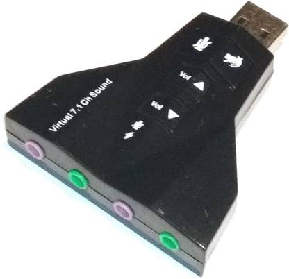 Frackson 7.1 Channel USB External Sound Card Audio Adapter with Mic 2 Stereo Output Jack & Mono Microphone-Input Jack (Black) Aeroplane sound card Sound Card