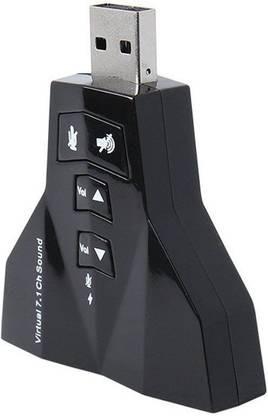 AlexVyan 3D 12 MBPS 7.1 Airplane Channel USB External Sound Card Audio Adapter With Mic - Compatible With Windows XP/ME/Vista/2000/Windows 7/Windows 8/ Windows 10/Server 2003/Linux/Mac-OS- Plug and Play Compatibility - Supports Virtual 3D Sound - Turn your Front USB Port of Desktop into Audio Input and Mic Airplane1 Sound Card