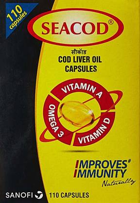 seacod Seacode Cod liver Oil Capsule, 110 Cap (Pack of 2)