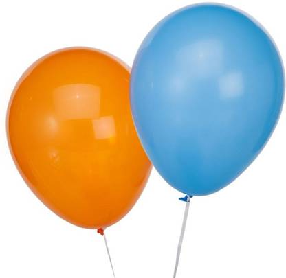 Wonder Solid Long lasting, Shining, Best Latex Balloons Combo Orange and Light Blue for Birthday Party AIR or HELIUM - Set of 10 Balloon
