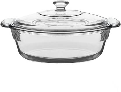 promise plus group Glass Ramekin Bowl Oven and Microwave Safe Glass Casserole Deep Round - (1.5 ltr)