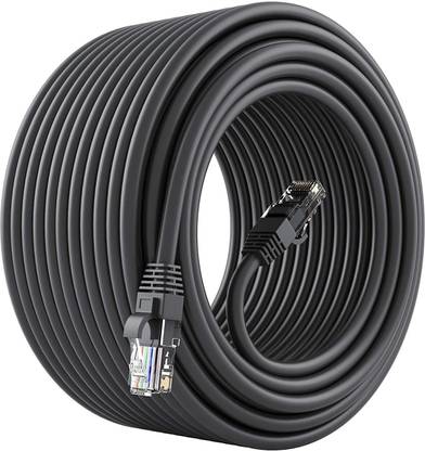 Fedus LAN Cable 1000 m CAT 5 (50Meter Black)Ethernet Cable 50Meter Black, High Speed Solid Internet Network LAN Patch Cable, RJ45 Connector for Modem, Router, Computer