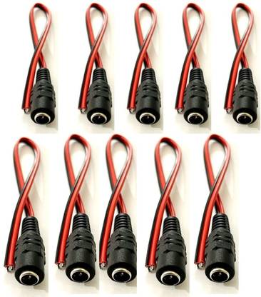 CyberSupreme P10 DC 12V Female Wire Connector Power Cord CCTV CAMERA Lighting Power Adapter Security Circuit and Motion Detector Electronic Hobby Kit