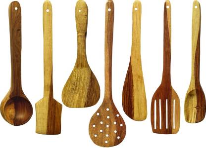 Ruby Perl Wooden Ladle  (Pack of 7)