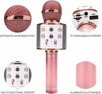 MAGA MART XT Advance Handheld Wireless Singing Mike Multi-Function Bluetooth Karaoke Mic with Microphone Speaker for All Smart Phones M.M microphone MICROPHONE
