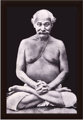 Braj Art Gallery Shyama Charan Lahiri Mahasaya Photo Frame Digital Reprint 19.5 inch x 13.5 inch Painting