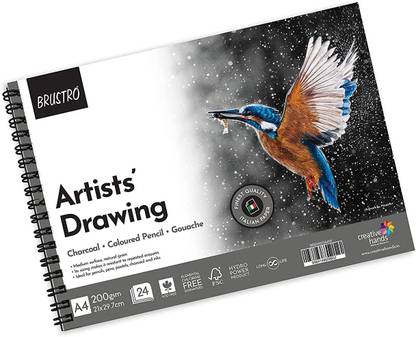 BRuSTRO Artists Drawing Wiro Pad A4 - 200GSM (24 Sheets) Sketch Pad